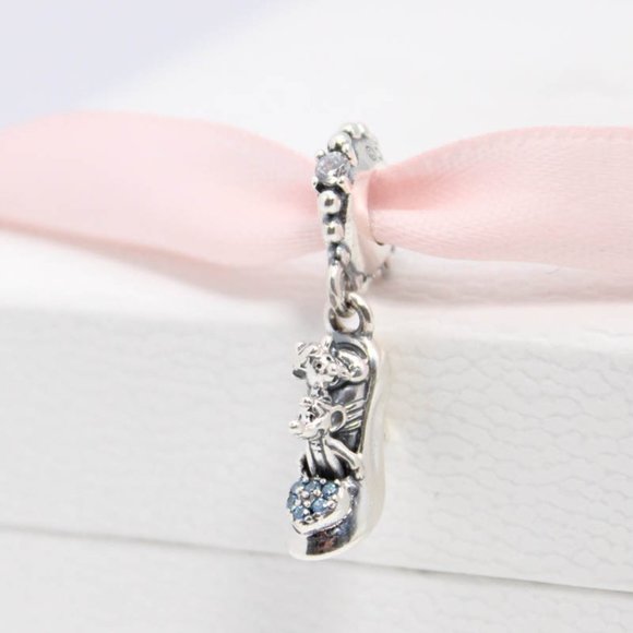 Pandora Disney Cinderella Glass Slipper & Mice Dangle Charm - Picture 4 of 6